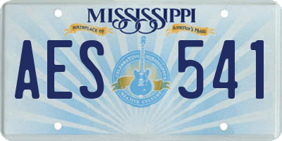 MS license plate AES541