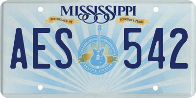 MS license plate AES542
