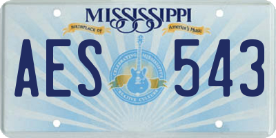 MS license plate AES543