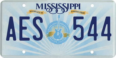 MS license plate AES544