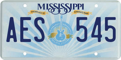 MS license plate AES545