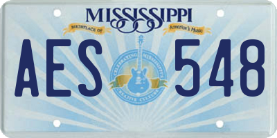 MS license plate AES548