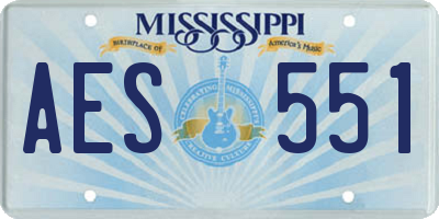 MS license plate AES551