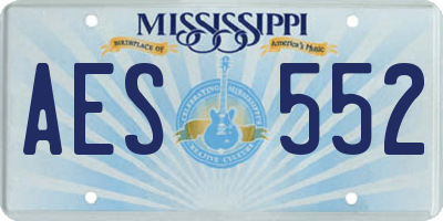 MS license plate AES552