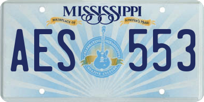 MS license plate AES553