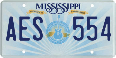MS license plate AES554