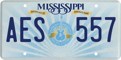 MS license plate AES557