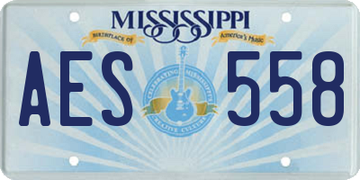 MS license plate AES558
