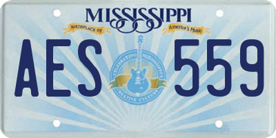 MS license plate AES559