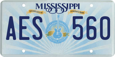 MS license plate AES560