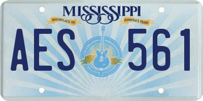 MS license plate AES561