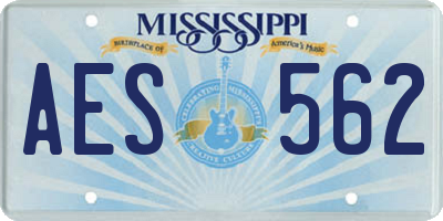 MS license plate AES562