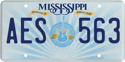 MS license plate AES563