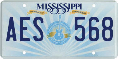 MS license plate AES568