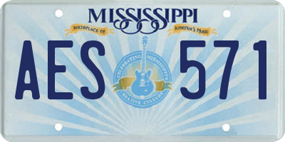 MS license plate AES571