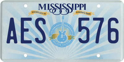 MS license plate AES576