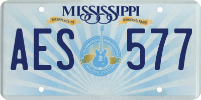 MS license plate AES577