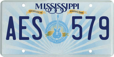 MS license plate AES579