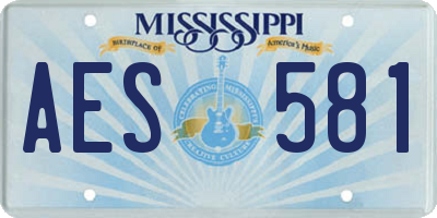 MS license plate AES581