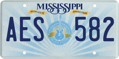 MS license plate AES582