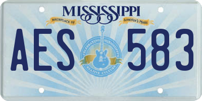 MS license plate AES583