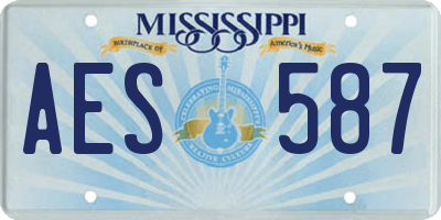 MS license plate AES587