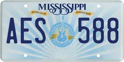 MS license plate AES588