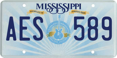 MS license plate AES589