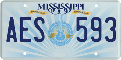 MS license plate AES593