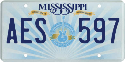 MS license plate AES597