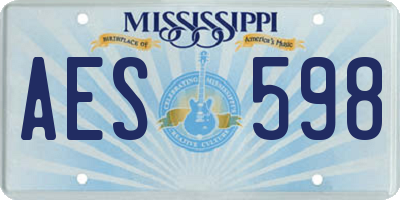 MS license plate AES598