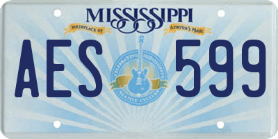 MS license plate AES599