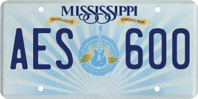 MS license plate AES600