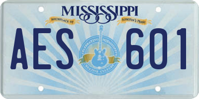 MS license plate AES601