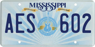 MS license plate AES602