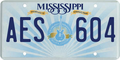 MS license plate AES604