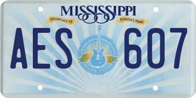 MS license plate AES607