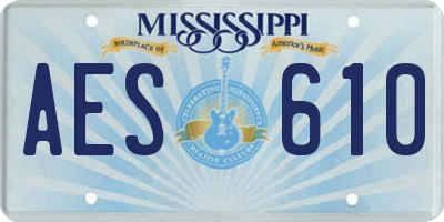 MS license plate AES610