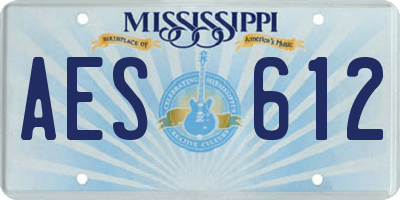 MS license plate AES612