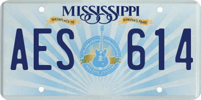 MS license plate AES614