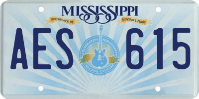 MS license plate AES615