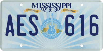 MS license plate AES616