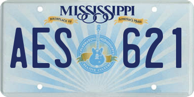 MS license plate AES621
