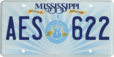 MS license plate AES622