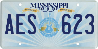 MS license plate AES623