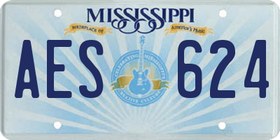 MS license plate AES624