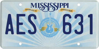 MS license plate AES631