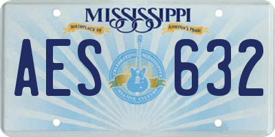 MS license plate AES632