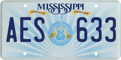 MS license plate AES633