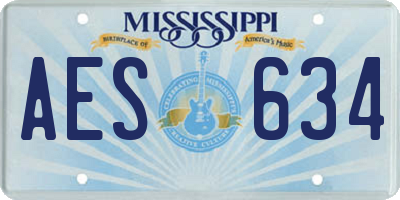 MS license plate AES634